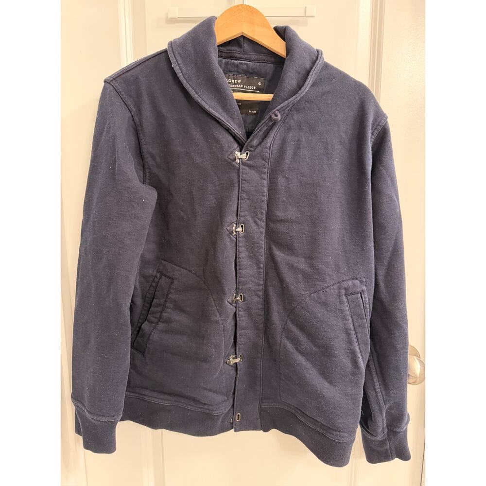J.Crew Outerwear Fleece Shawl Collar Toggle Jacket Navy M